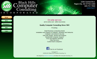Black Hills Computer Consulting website