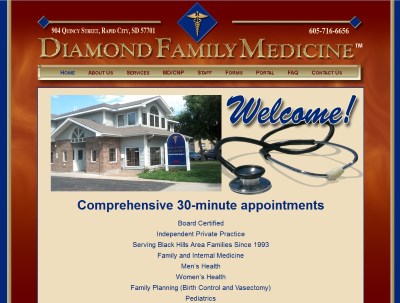 Diamond Family Medicine website