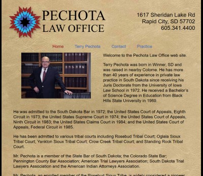 Pechota Law Office website